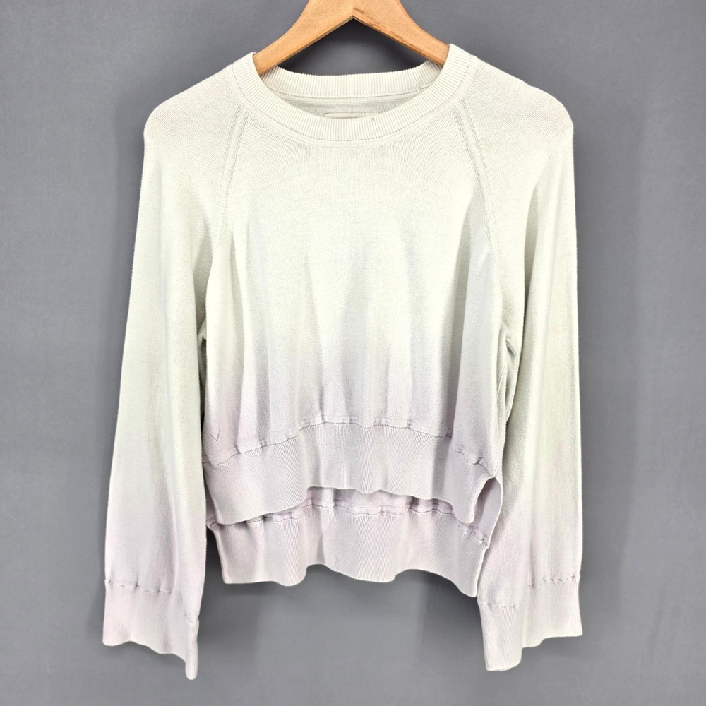 Zadig & Voltaire Sweater Womens XS Cream Lavender Ombre Dip Dye Lea Co Knit ZV